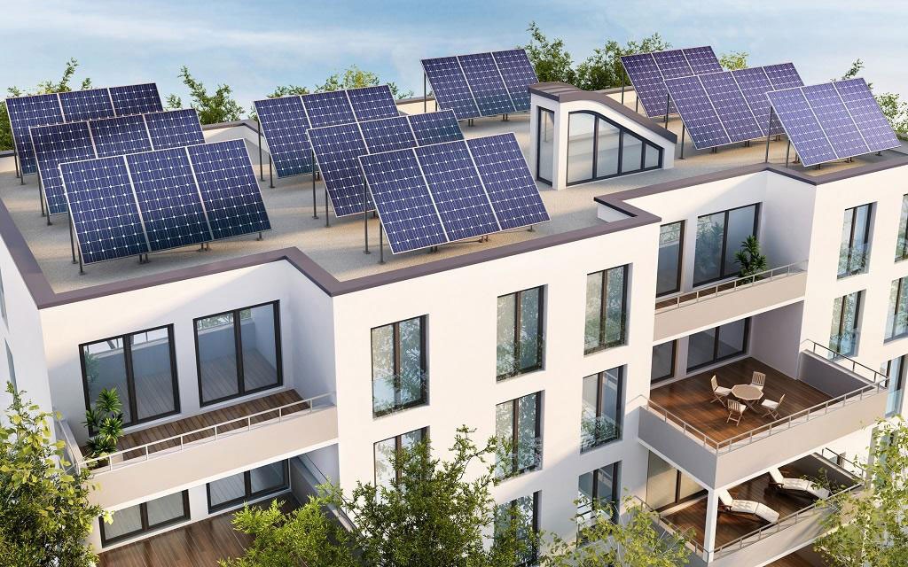 solar panels on roof